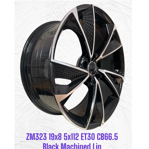 ZM323 19X8 ET30 CB66.5 5X112 BLACK MACHINED