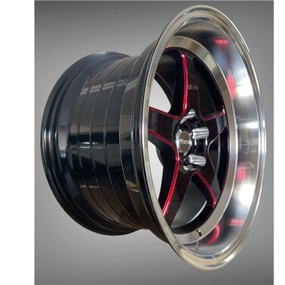 ZM360 18X10.5 ET30 CB73.1 5X114.3 BLACK MIRROR + MILLING RED WINDOW + MACHINED LIP