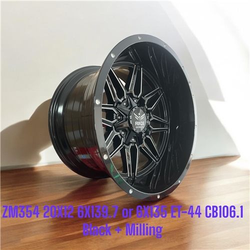 ZM354 20X12 6X139.7 OR 6X135 ET-44 CB 106.1 BLACK + MILLING