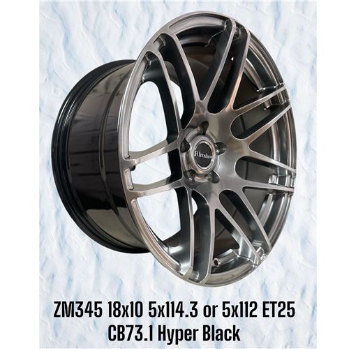 ZM345 18X10 ET25 CB73.1 5X114.3 OR 5X112 HYPER BLACK