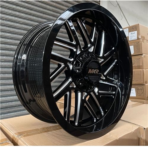 ZM1015 20X9 5X135 OR 5X139.7 ET0 CB87.1 BLACK MILLING SPOKES