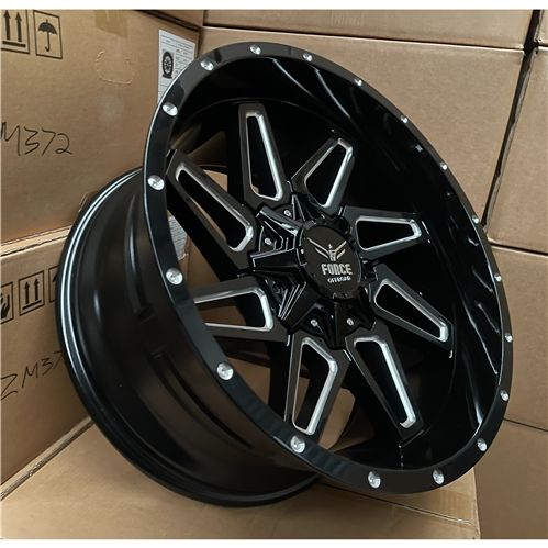 20X10 6X139.7 ET-24 CB110 GLOSS BLACK + MILLING WINDOW + MILLING