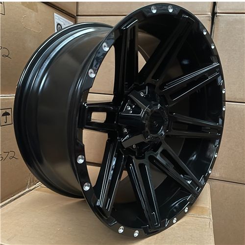 20X10 6X139.7 ET-20 CB110 GLOSS BLACK + MILLING RIVETS