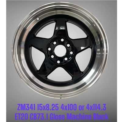 ZM341 15X8.25 ET20 CB73.1 4X100 OR 4X114.3 MATT BLACK