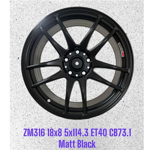 ZM316 18X8 ET40 CB73.1 5X114.3 MATT BLACK