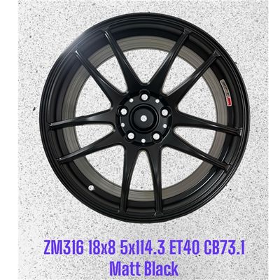 ZM316 18X8 ET40 CB73.1 5X114.3 MATT BLACK