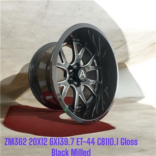 ZM362 20X12 6X139.7 ET-44 CB110.1 GLOSS BLACK MILLED