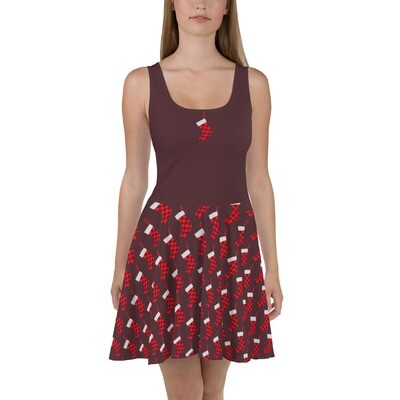Church Ready Christmas Stocking Skater Dress