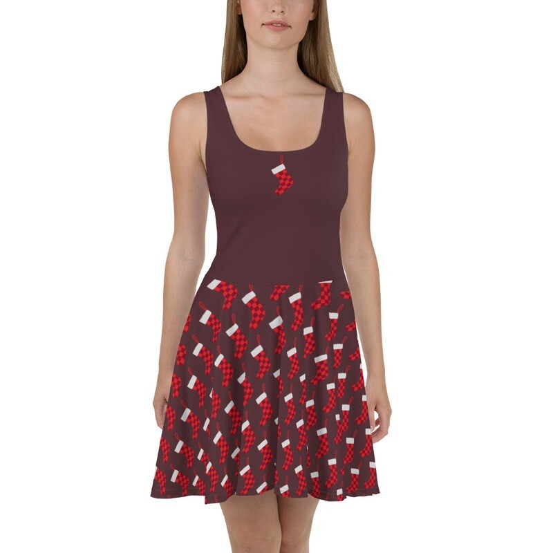 Church Ready Christmas Stocking Skater Dress