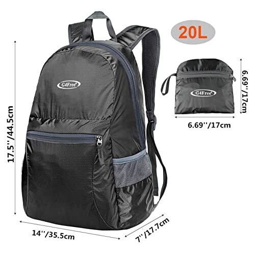 G4Free Daypack Foldable Backpack for Men Women