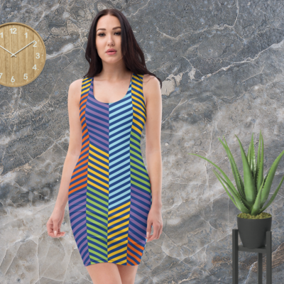Church Ready Multi-Color Striped Anytime Dress