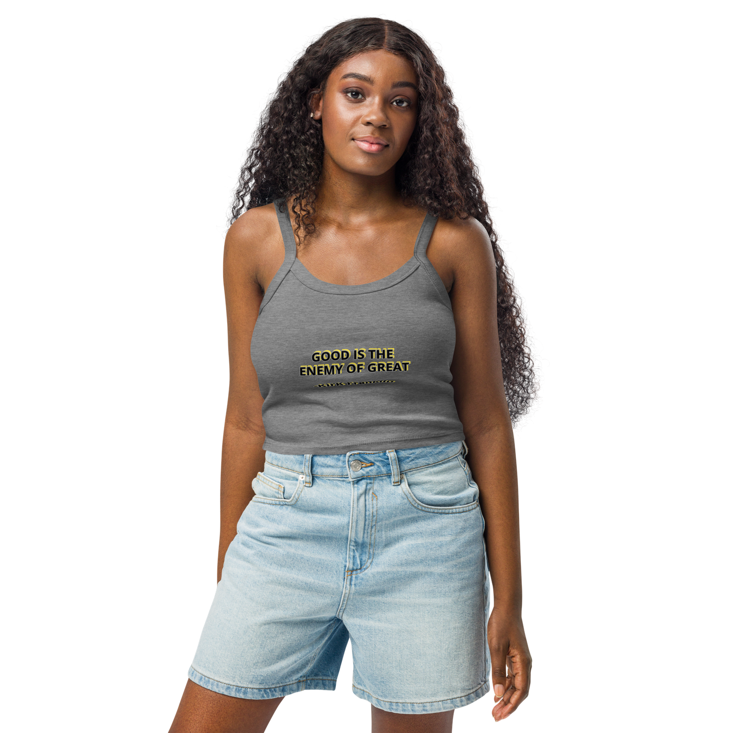 Good is the enemy of Great Kirk Franklin quote Women’s micro-rib tank top