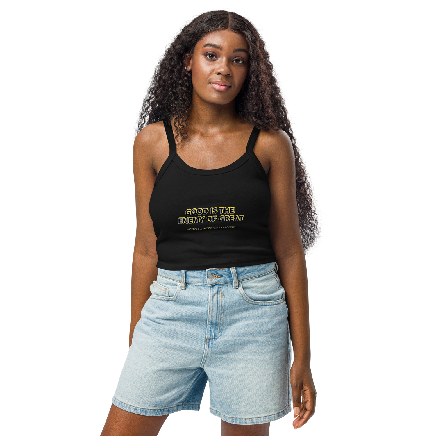 Good is the enemy of Great Kirk Franklin quote Women’s micro-rib tank top