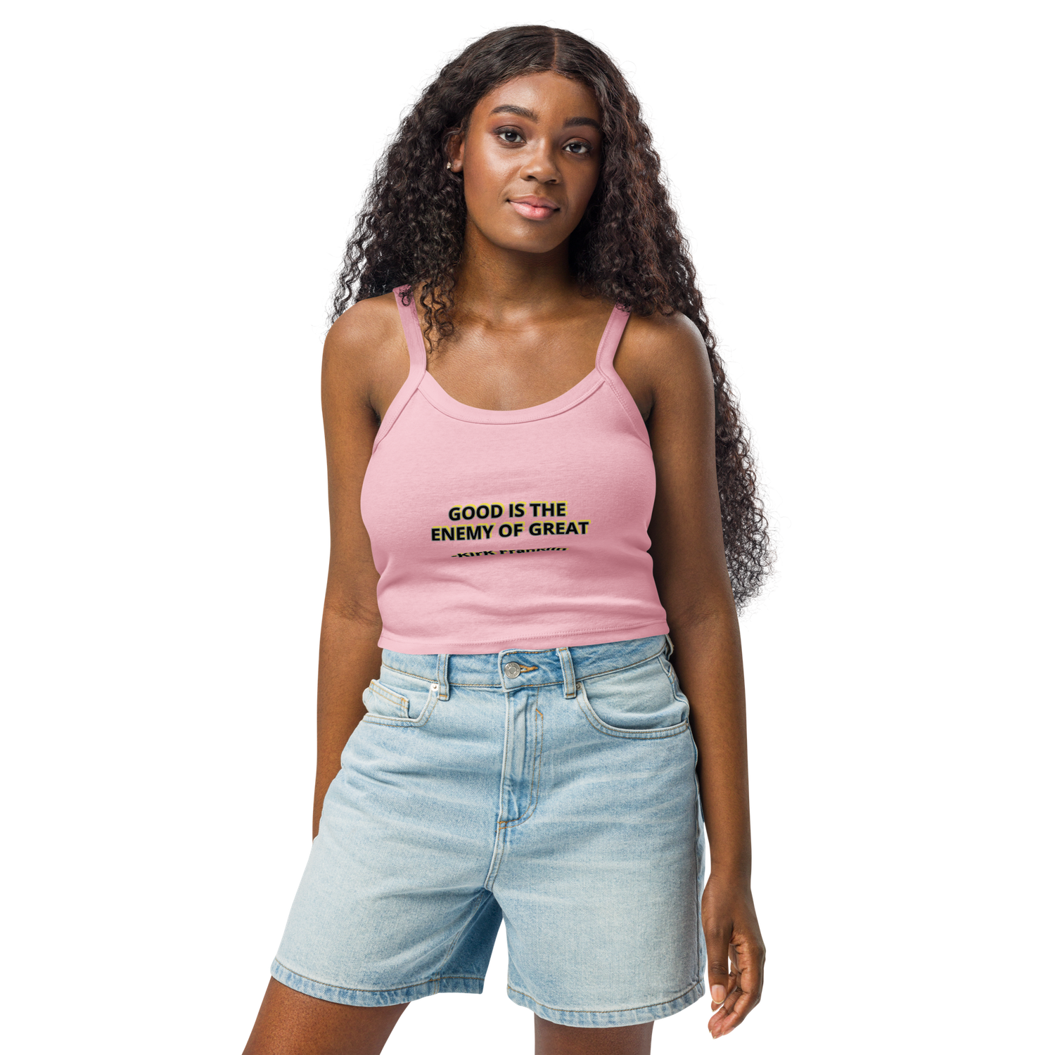 Good is the enemy of Great Kirk Franklin quote Women’s micro-rib tank top