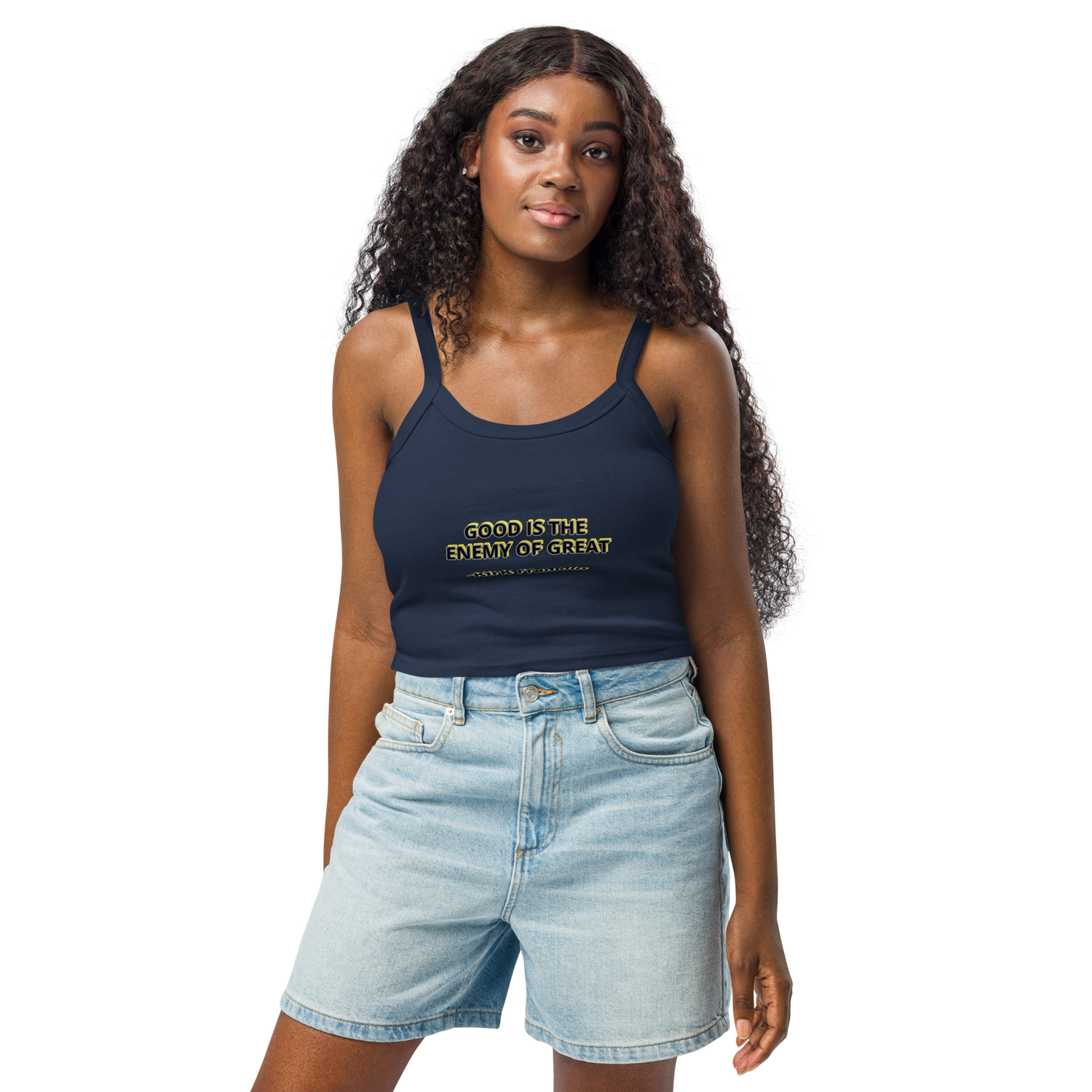 Good is the enemy of Great Kirk Franklin quote Women’s micro-rib tank top