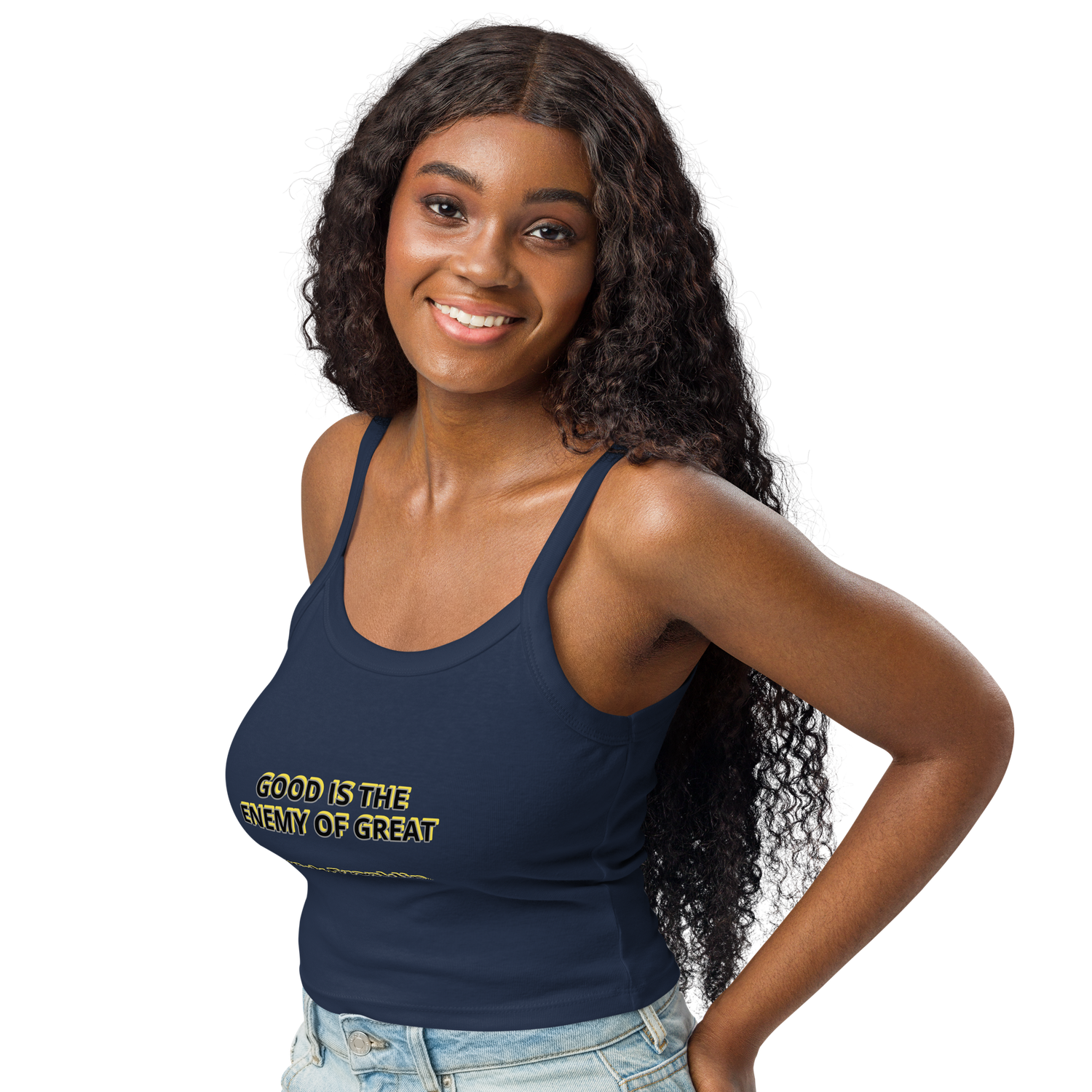 Good is the enemy of Great Kirk Franklin quote Women’s micro-rib tank top