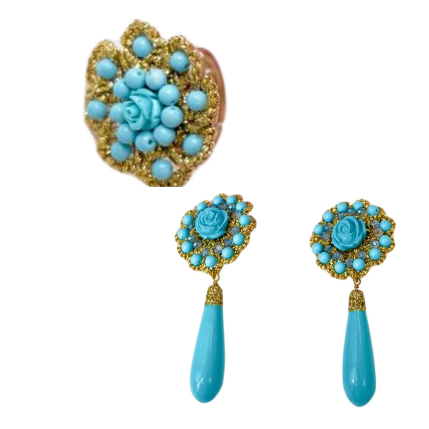 Jewelry set:  clips and ring