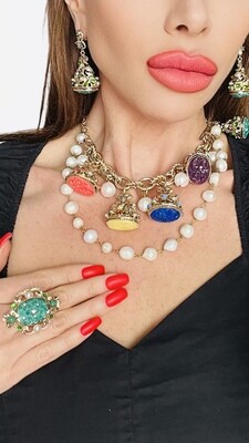Jewelry set:  necklace, earrings and ring