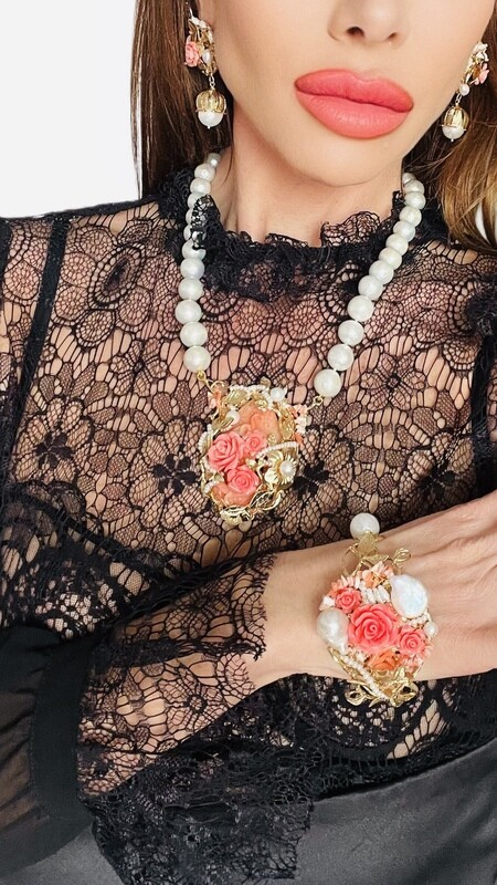 Jewelry set:  necklace, bracelet and earrings