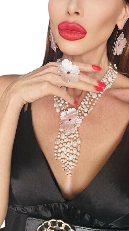 Jewelry set:  necklace, earrings and ring