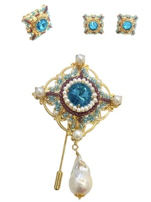 Men’s Jewelry set: brooch, ring and cufflinks