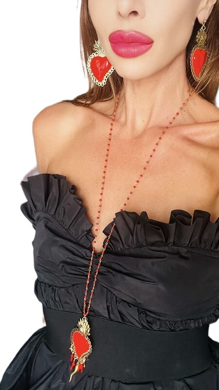 Jewelry set:  necklace and earrings.