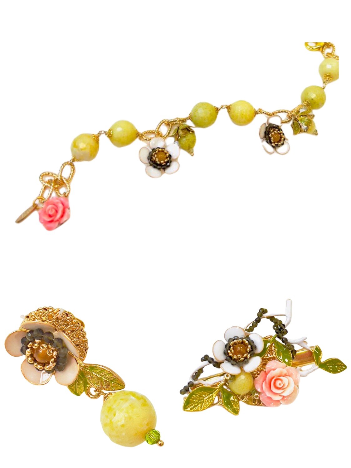 Jewelry set:  bracelet, earrings  and hairpin