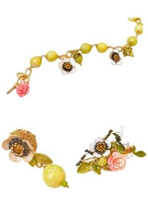 Jewelry set:  bracelet, earrings  and hairpin