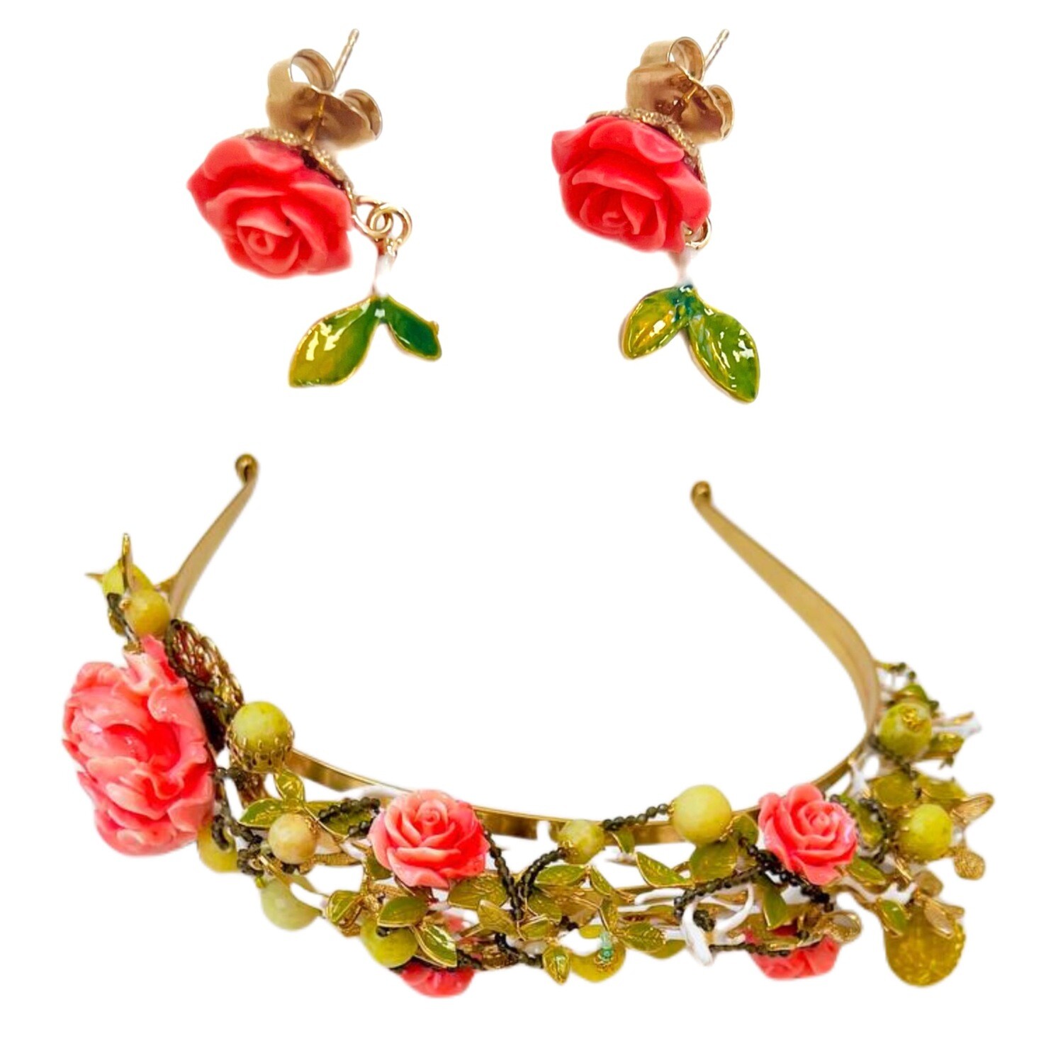 Jewelry set:  hard headband and earrings.