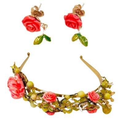 Jewelry set:  hard headband and earrings.