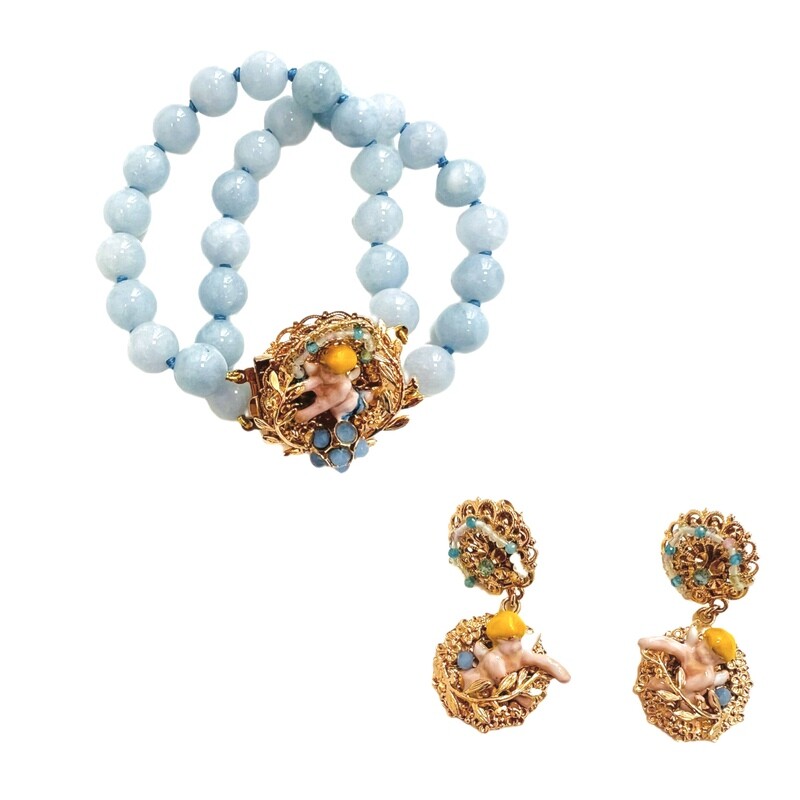Jewelry set: bracelet and earrings