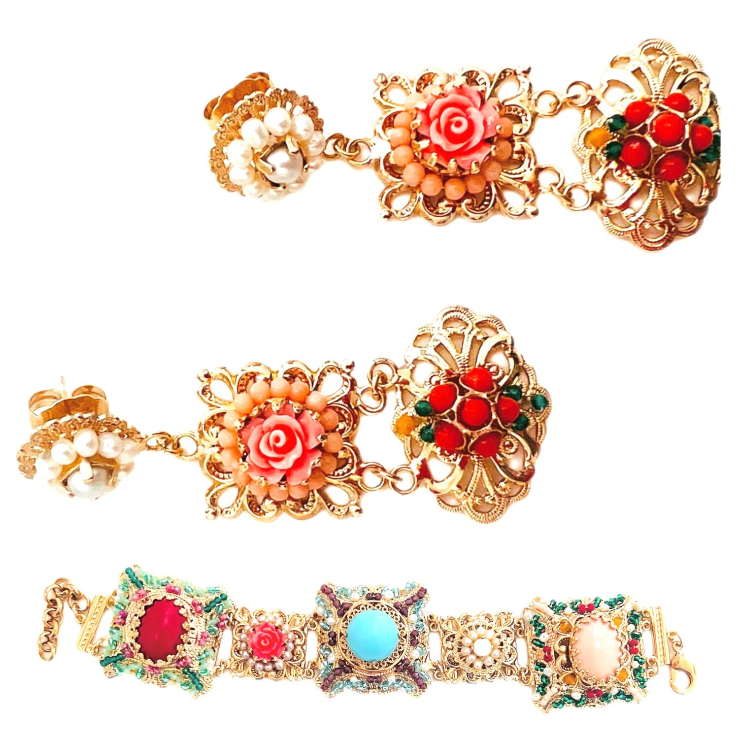 Jewelry set: bracelet and earrings