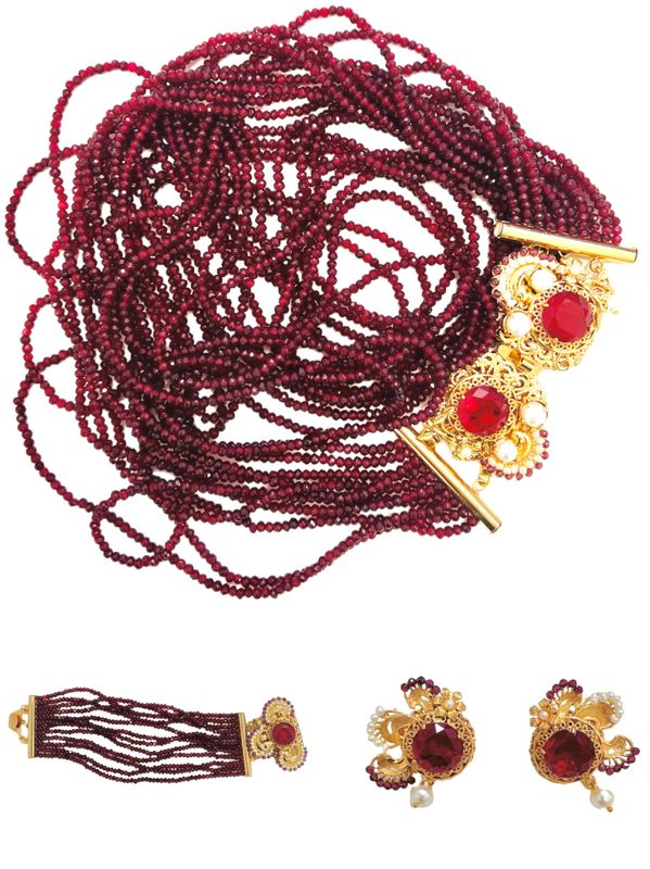 Jewelry set: necklace, bracelet and earrings