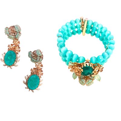 Jewelry set : bracelet and earrings
