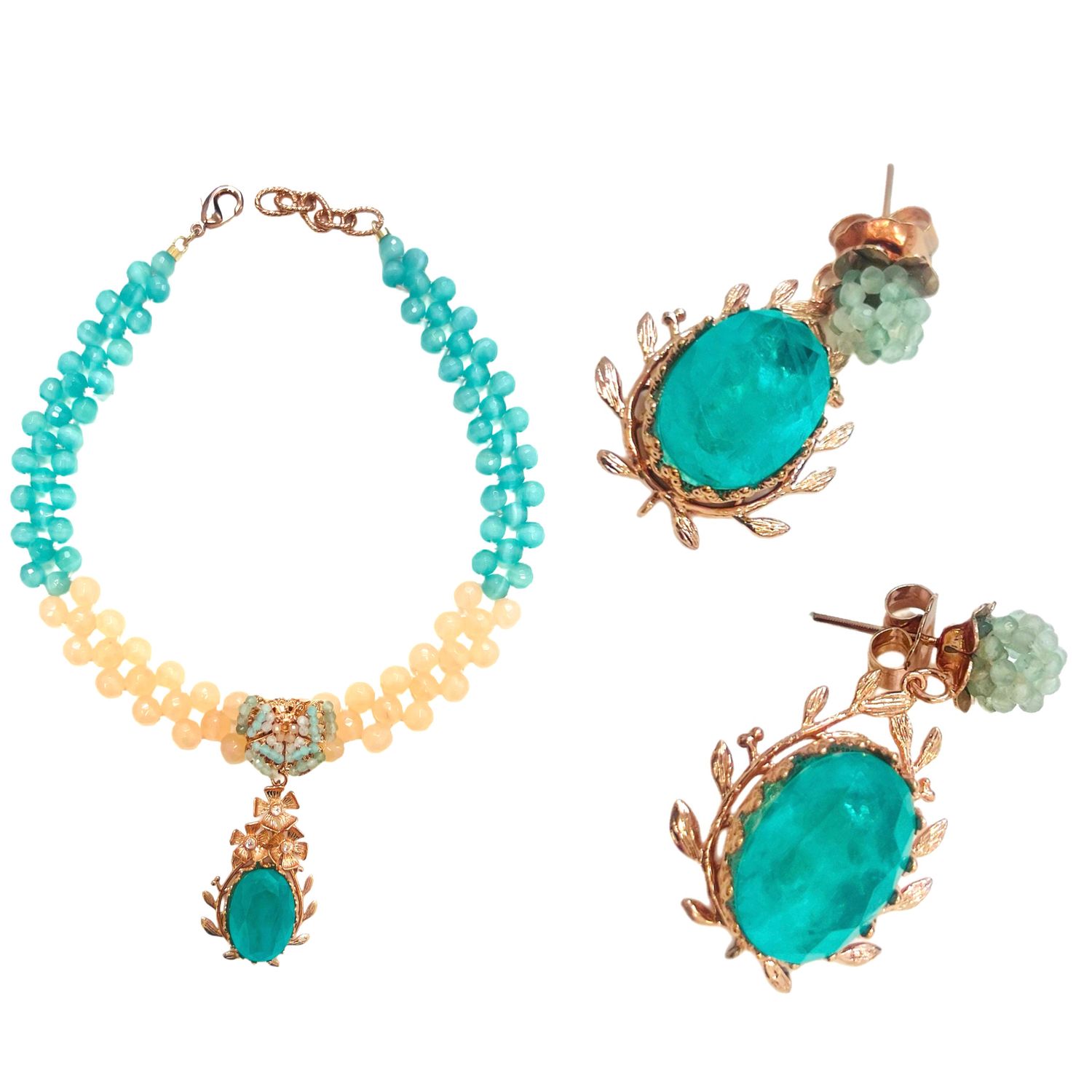 Jewelry set: choker and earrings