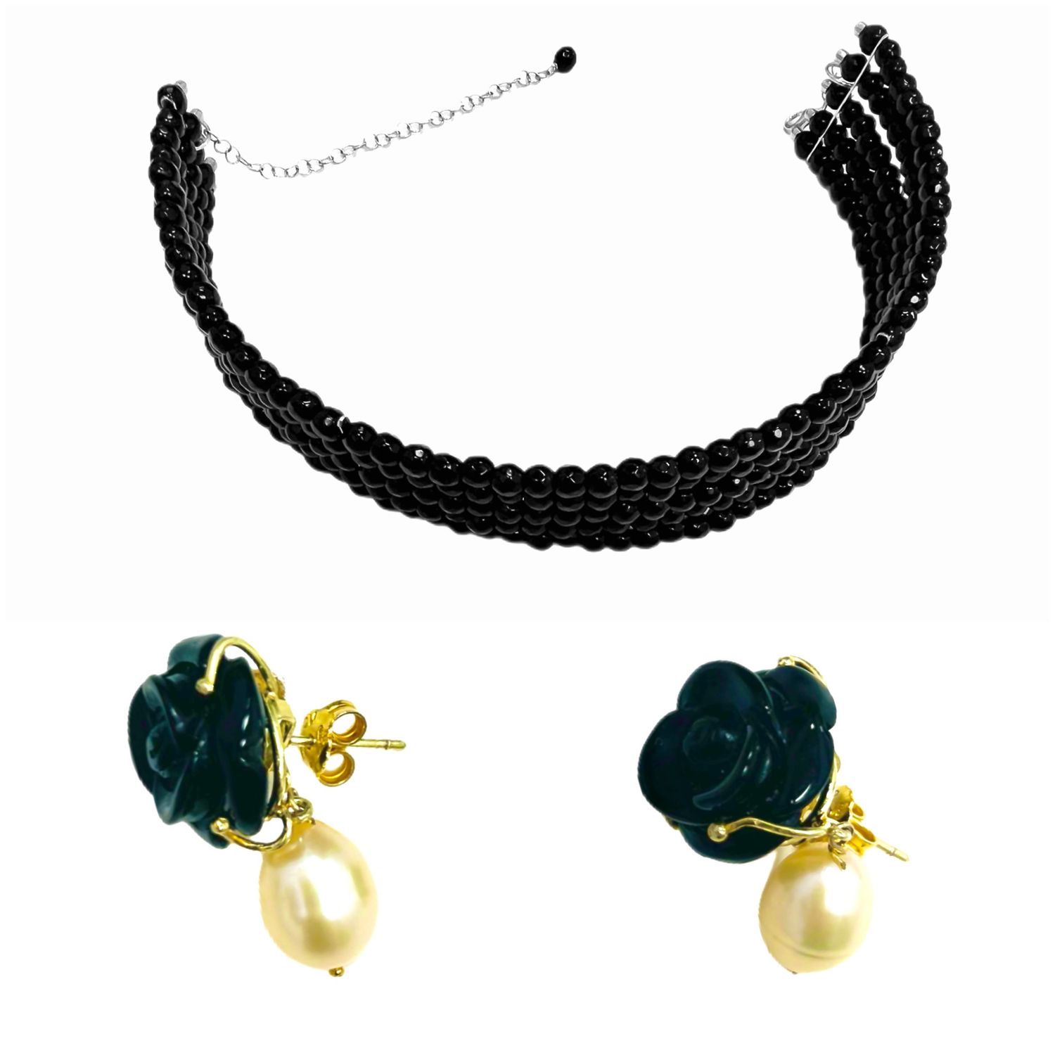 Jewelry set: choker and earrings