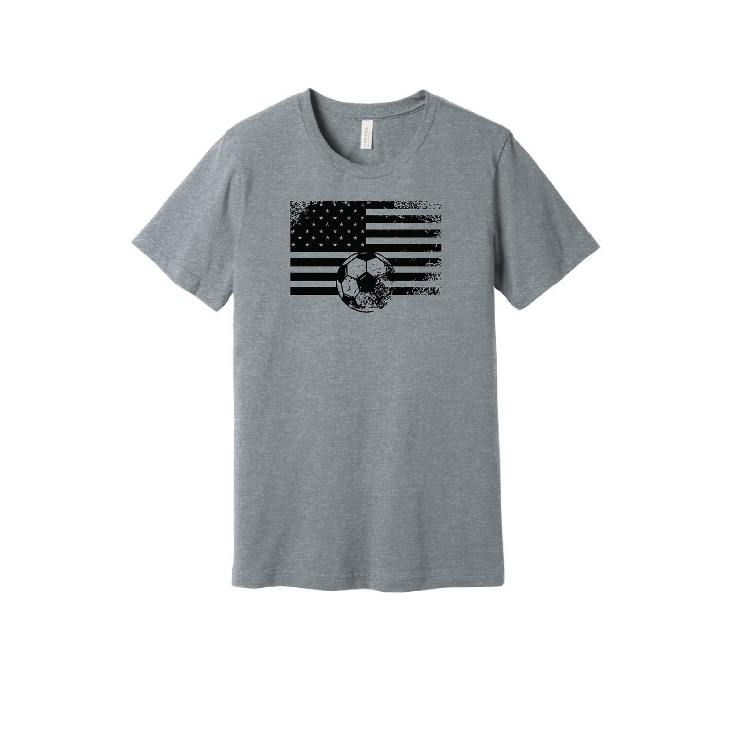 Youth Distressed Flag Soccer, Style: T-Shirt
