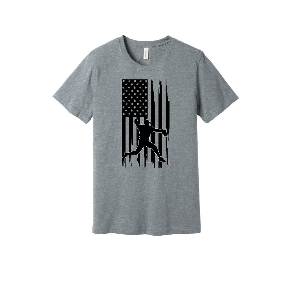Distressed Baseball Flag with Player
