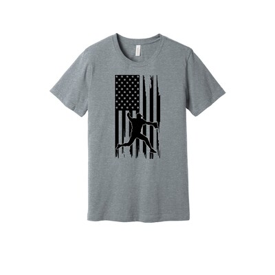 Distressed Baseball Flag with Player