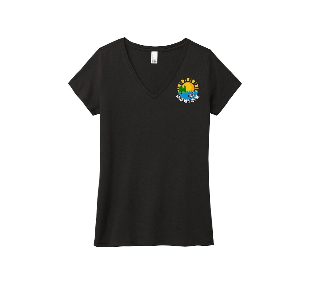 Black Ladies V-Neck T-Shirt  - Wisco River Rentals