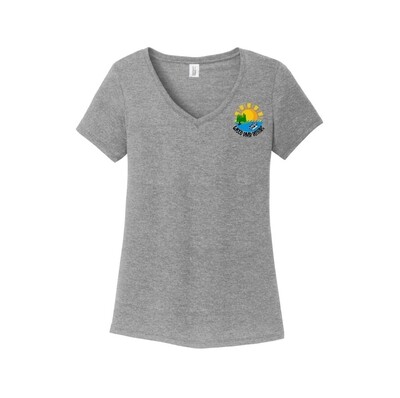 Grey Frost Ladies V-Neck T-Shirt  - Wisco River Rentals