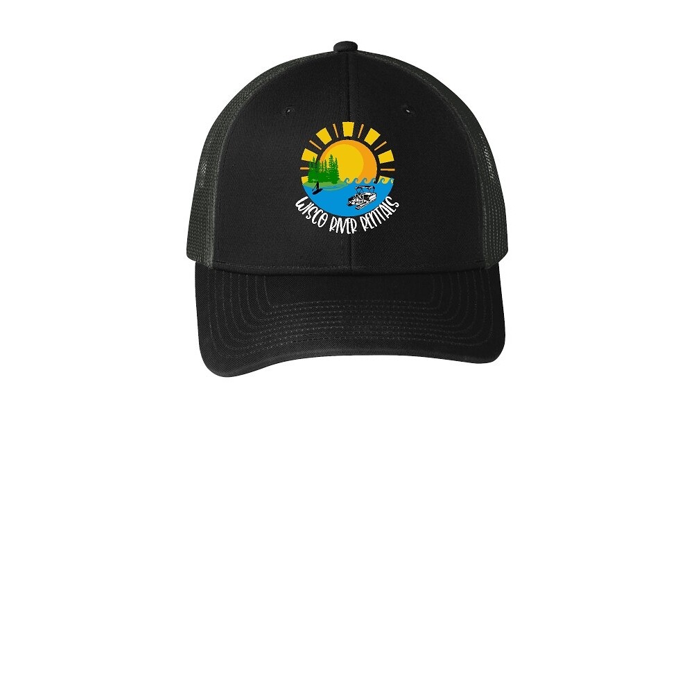 Port Authority® Snapback Trucker Cap - Black\Grey Steel - Wisco River Rentals