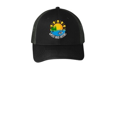 Port Authority® Snapback Trucker Cap - Black\Grey Steel - Wisco River Rentals