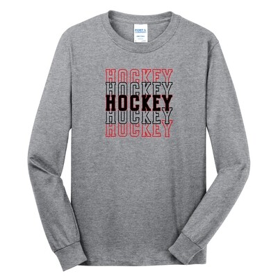 ADULT ATHLETIC HEATHER CORE BLEND UNISEX LONG SLEEVE T-SHIRT - LHS HOCKEY