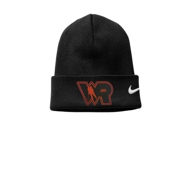 ADULT NIKE BLACK BEANIE WITH RED AND BLACK  PATCH - LHS HOCKEY