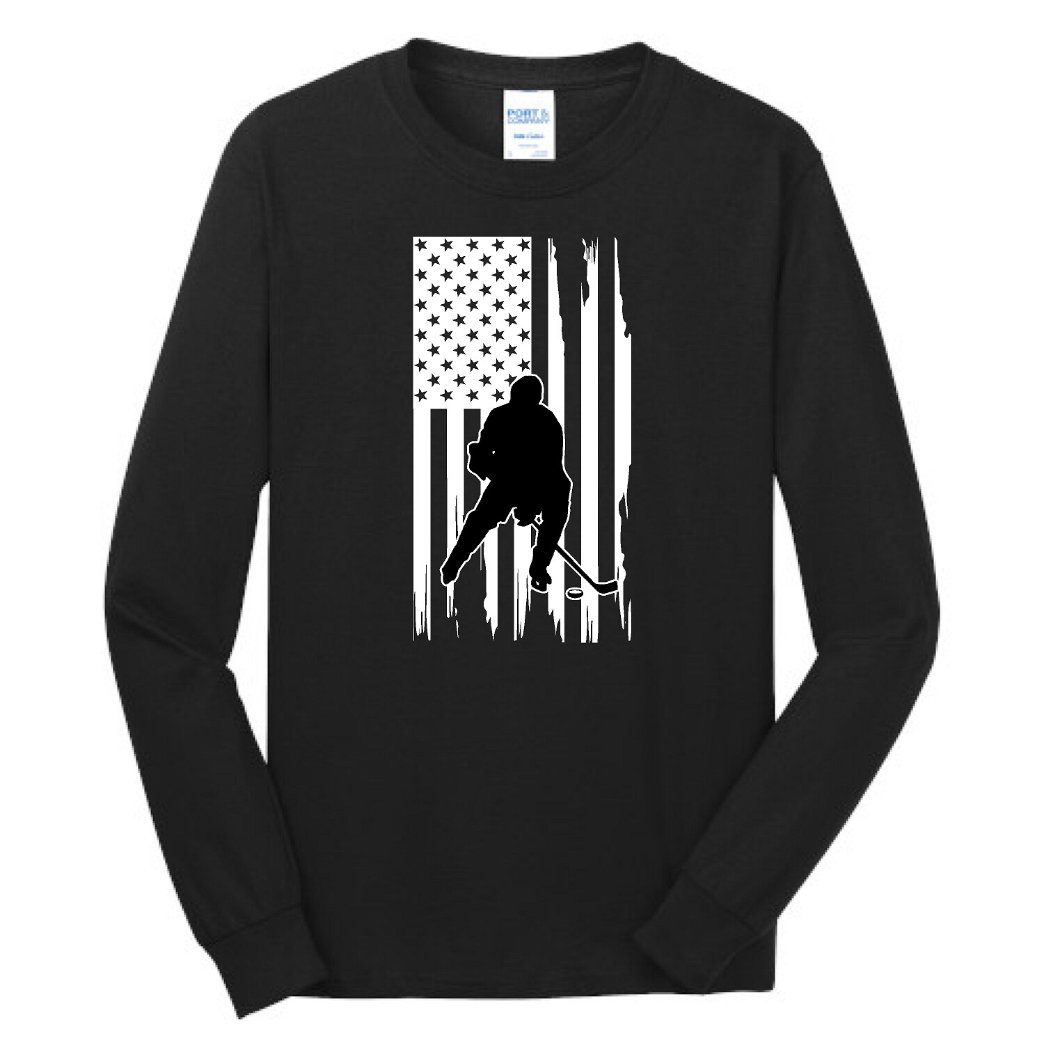YOUTH BLACK COTTON UNISEX LONG SLEEVE T-SHIRT - LHS HOCKEY