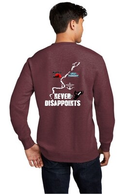 Never Disappoints District® V.I.T.™ Fleece Crew  - Heathered Cardinal - Biron 500