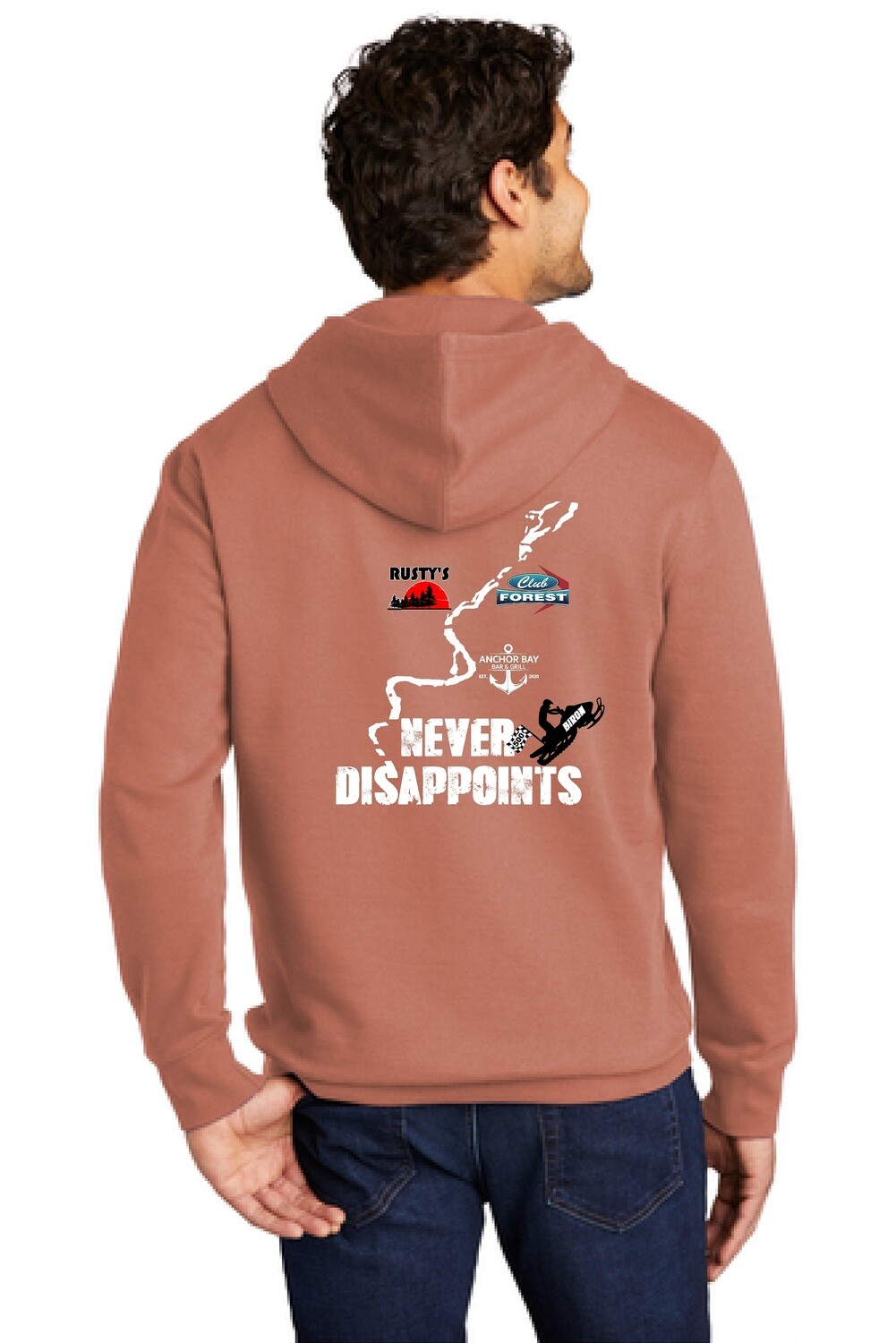 Never Disappoints District® V.I.T.™ Fleece Hoodie  - Desert Rose - Biron 500
