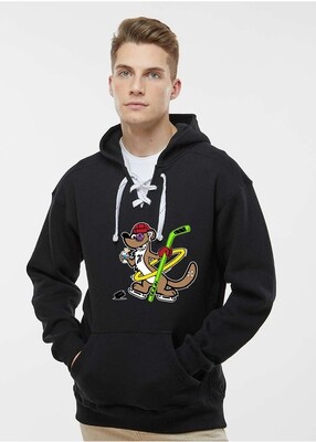 Black Sport Lace Hockey Hoodie - Hoozels
