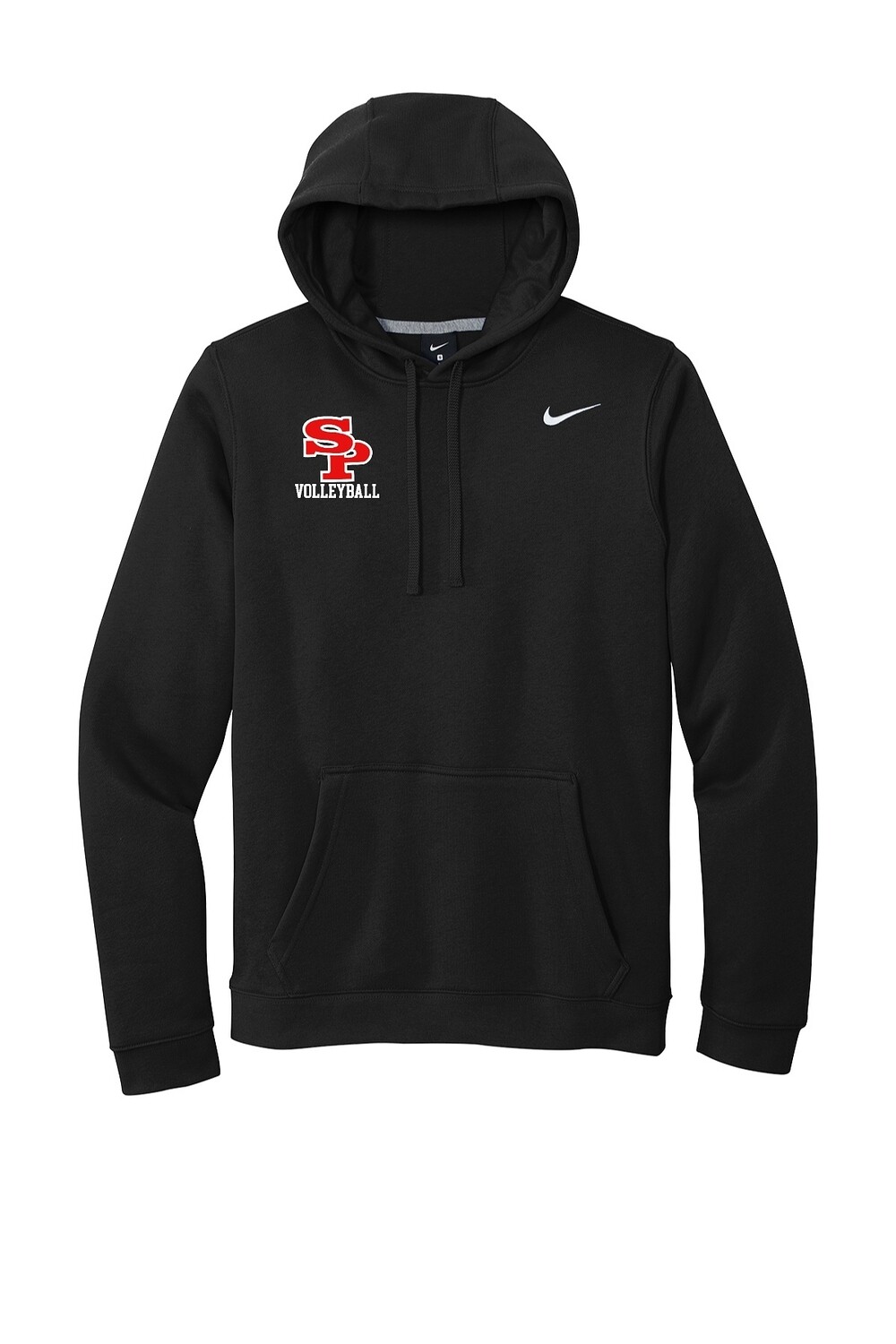 BLACK UNISEX Nike Club Fleece Pullover Hoodie - SPASH VOLLEYBALL